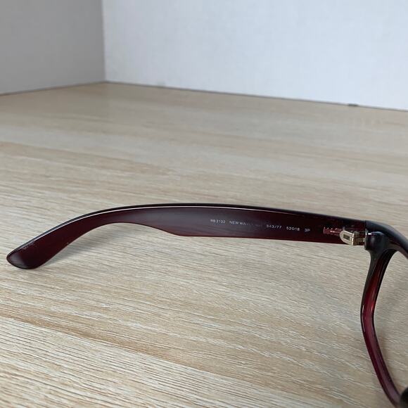 Ray-Ban RB2132 New Wayfarer 843/77 Sunglasses Dark Red RARE! Frames Only 52-18 - Picture 5 of 11